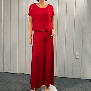 *Bella Rose  Women's Floor-Length  Red A-line Dress Sz 12